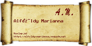 Alföldy Marianna névjegykártya