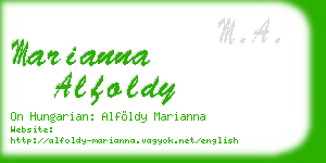 marianna alfoldy business card